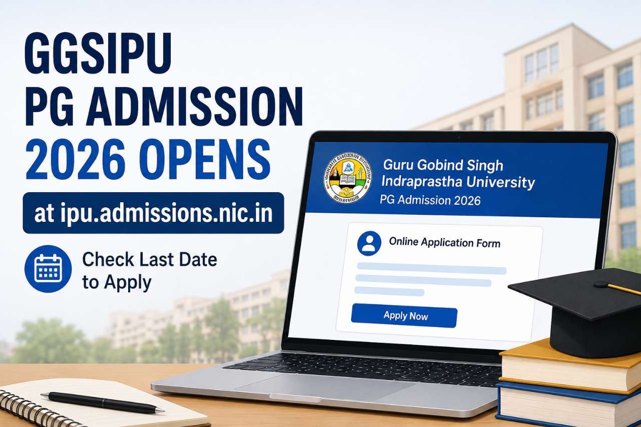 GGSIPU PG Admission 2026 Opens at ipu.admissions.nic.in; Check Last Date to Apply