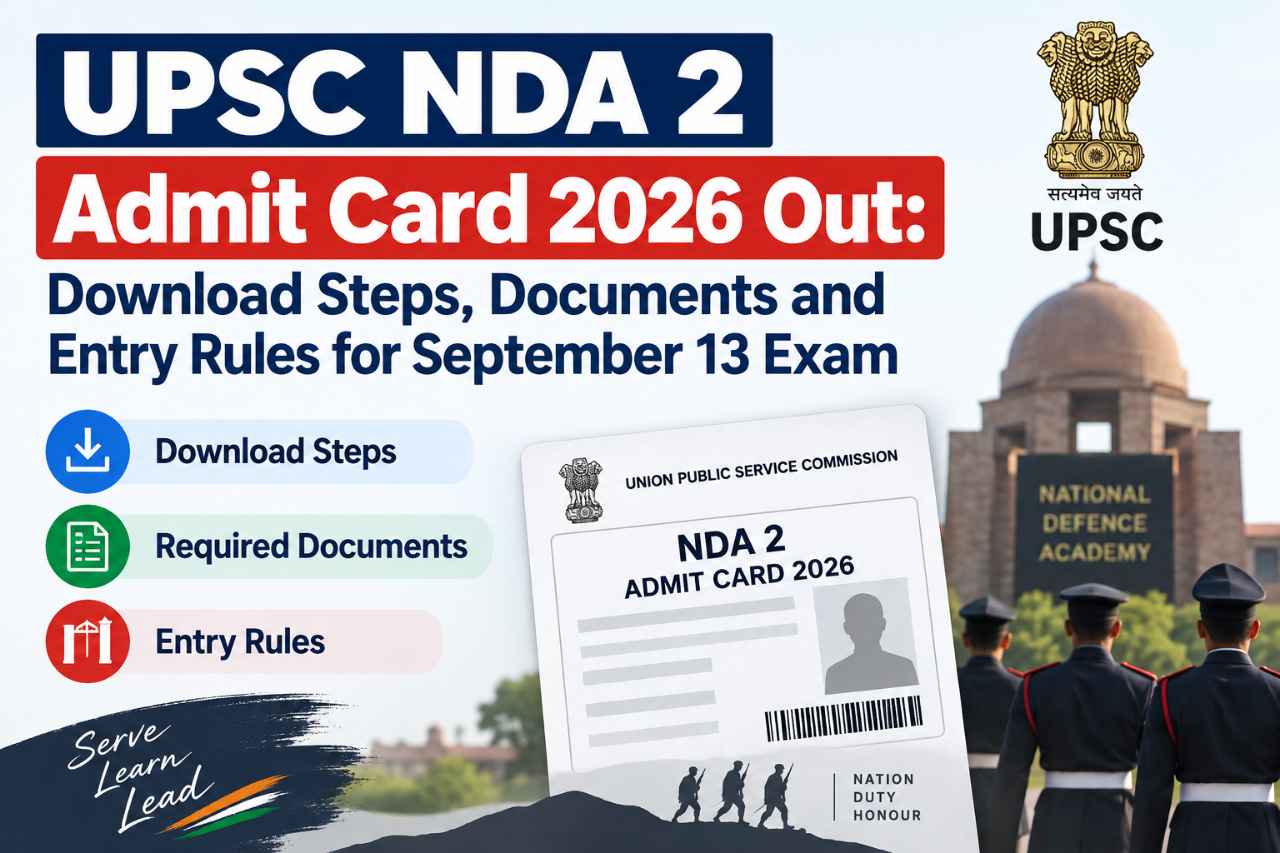 UPSC NDA 2 Admit Card 2026 Out: Download Steps, Documents and Entry Rules for September 13 Exam