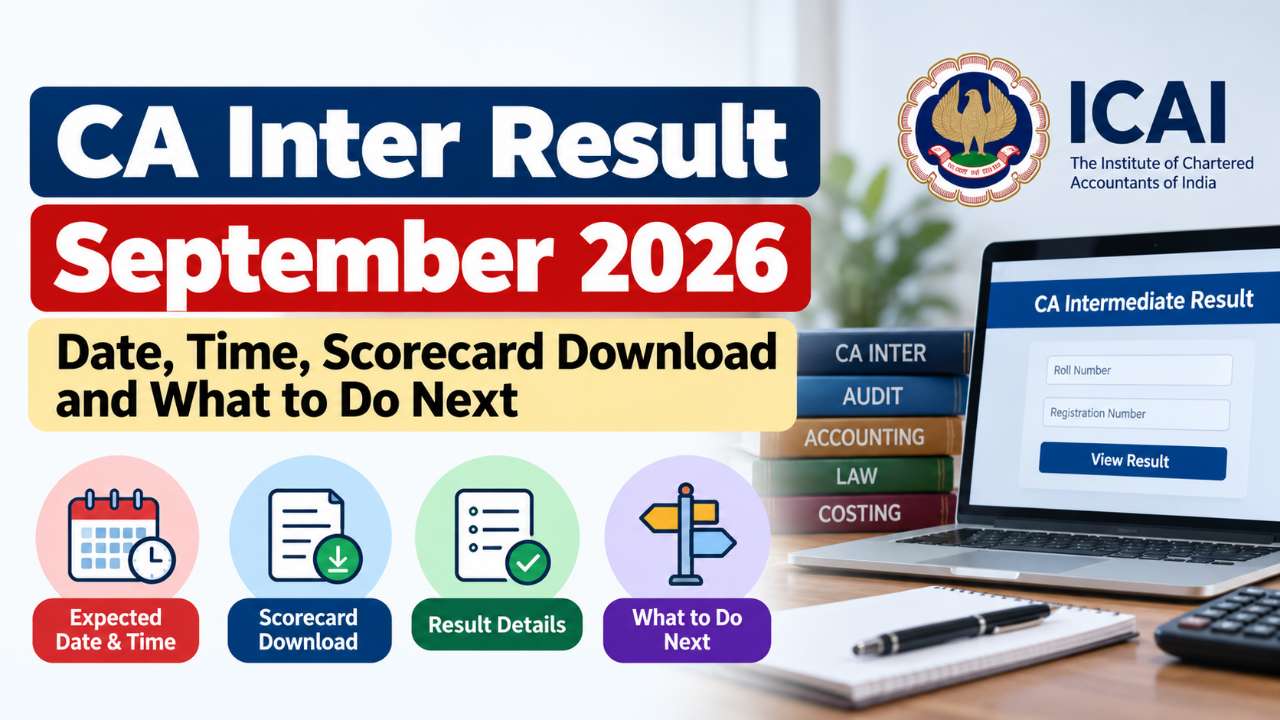 CA Inter Result September 2026: Date, Time, Scorecard Download and What to Do Next