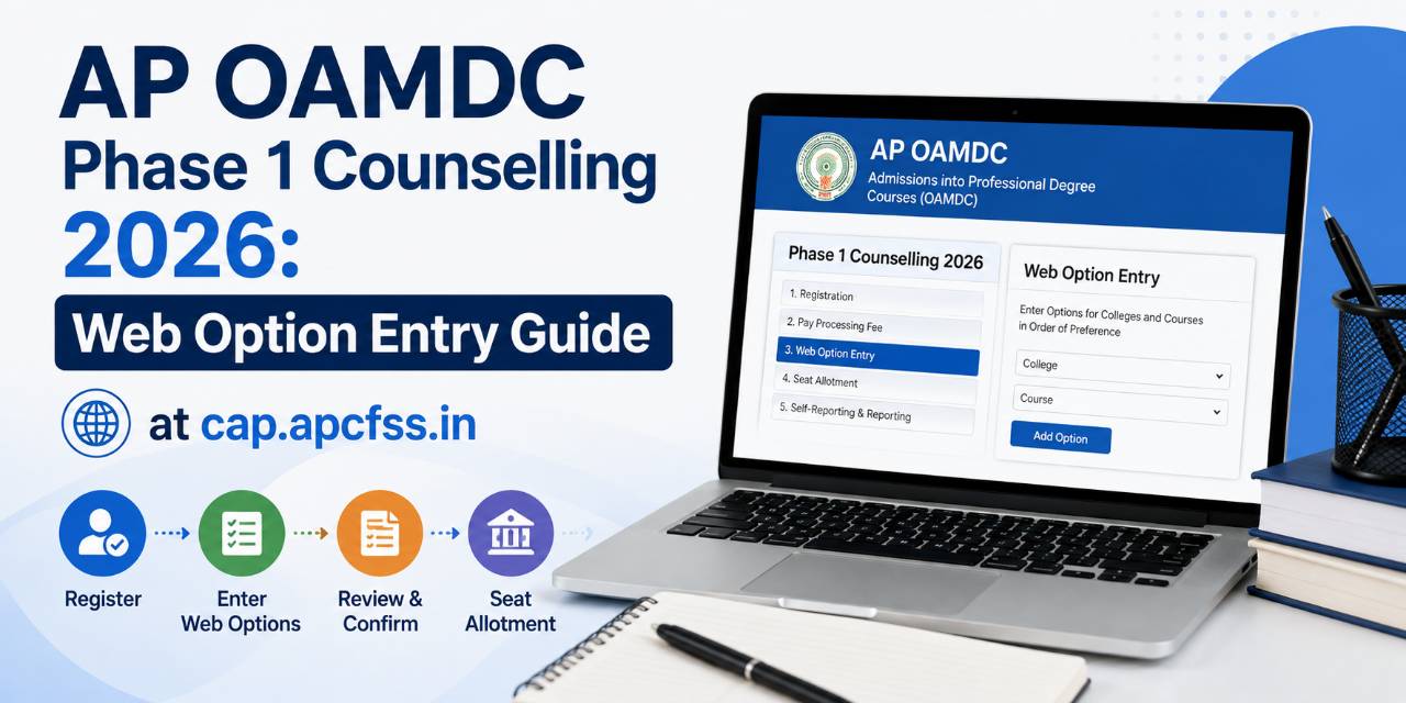 AP OAMDC Phase 1 Counselling 2026: Web Option Entry Guide at cap.apcfss.in