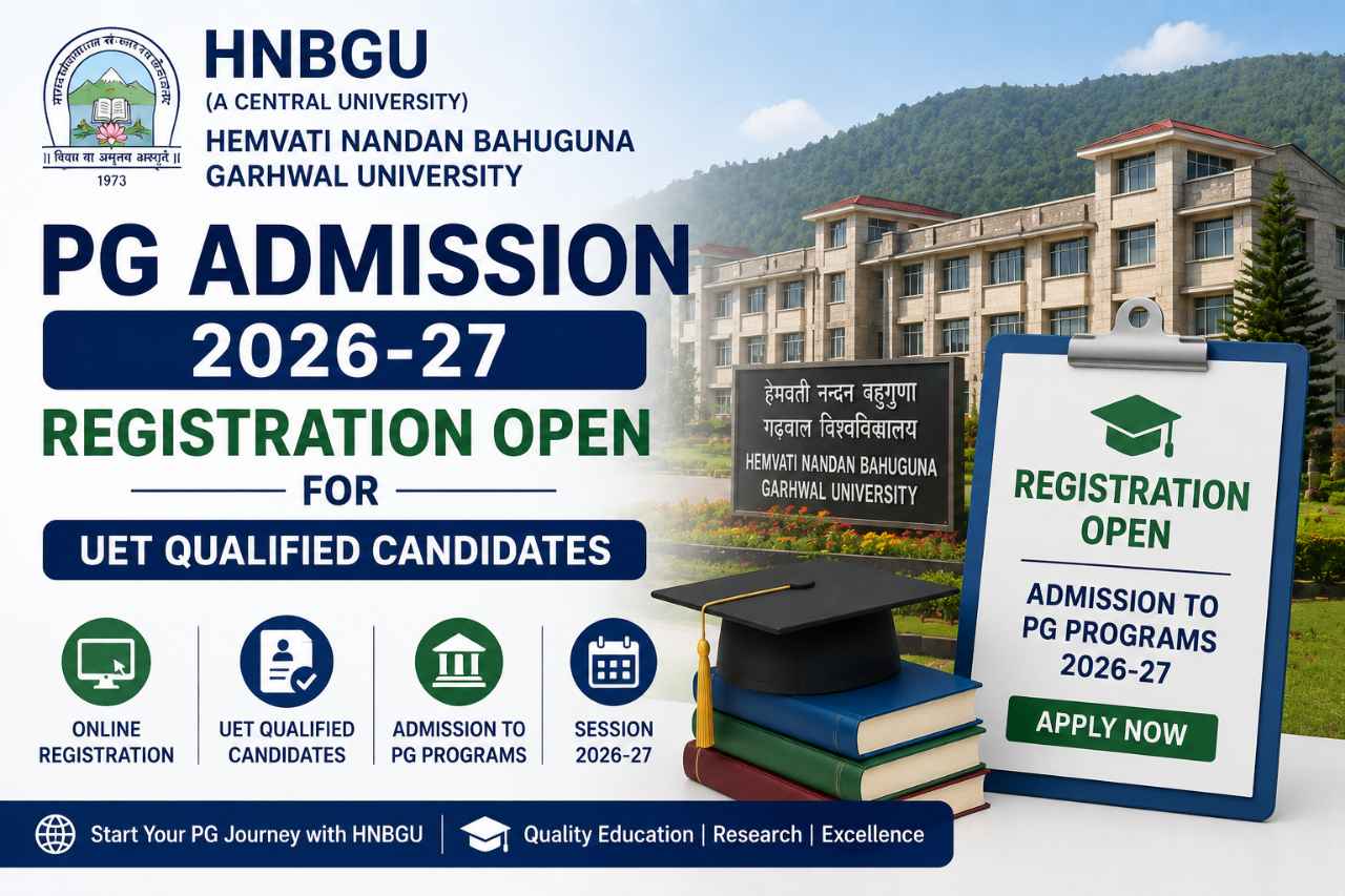 HNBGU PG Admission 2026-27 Registration Open for UET Qualified Candidates