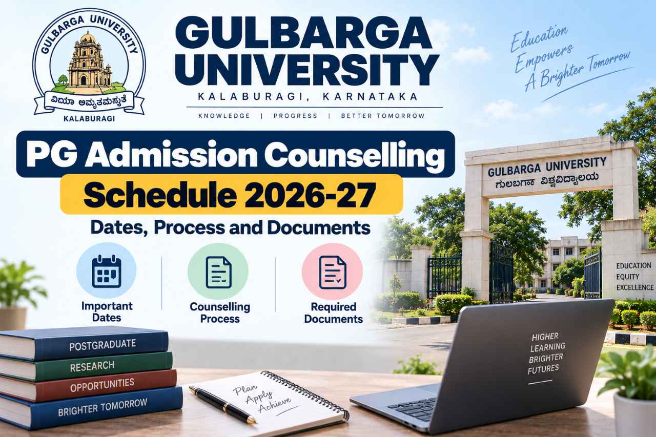 Gulbarga University PG Admission Counselling Schedule 2026-27: Dates, Process and Documents