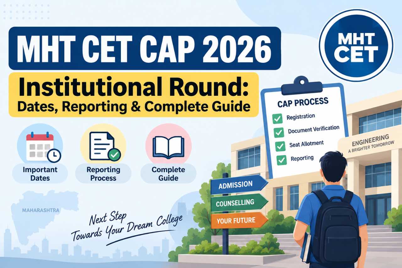 MHT CET CAP 2026 Institutional Round: Dates, Reporting & Complete Guide