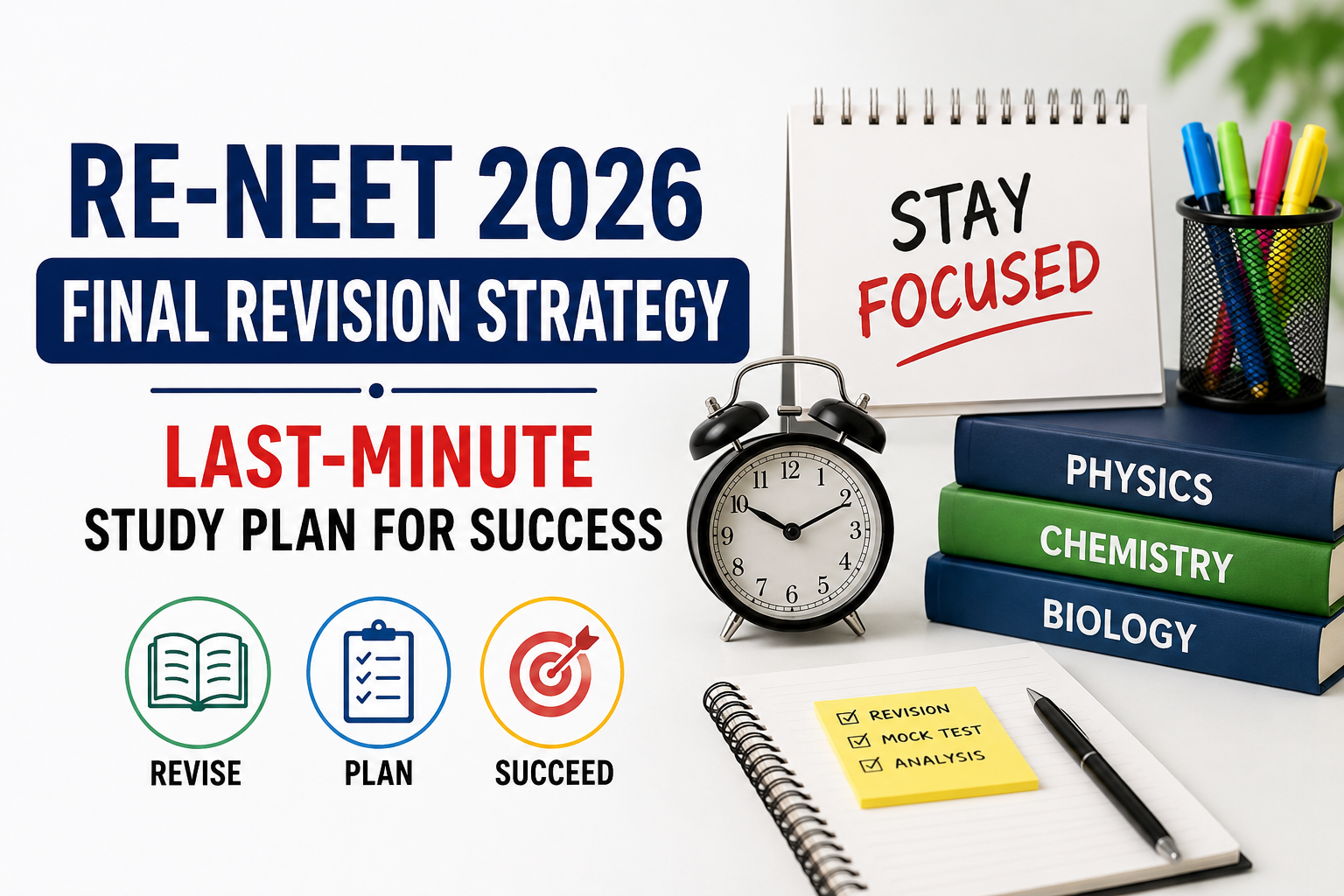 RE-NEET 2026 Final Revision Strategy: Last-Minute Study Plan for Success
