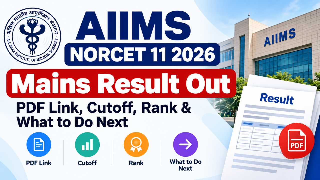 AIIMS NORCET 11 2026 Mains Result Out: PDF Link, Cutoff, Rank & What to Do Next