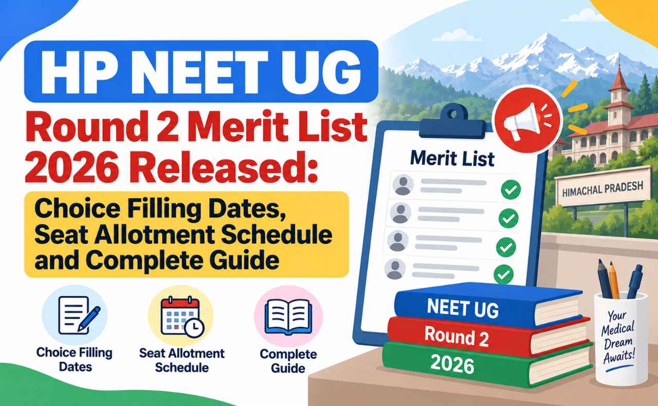 HP NEET UG Round 2 Merit List 2026 Released: Choice Filling Dates, Seat Allotment Schedule and Complete Guide