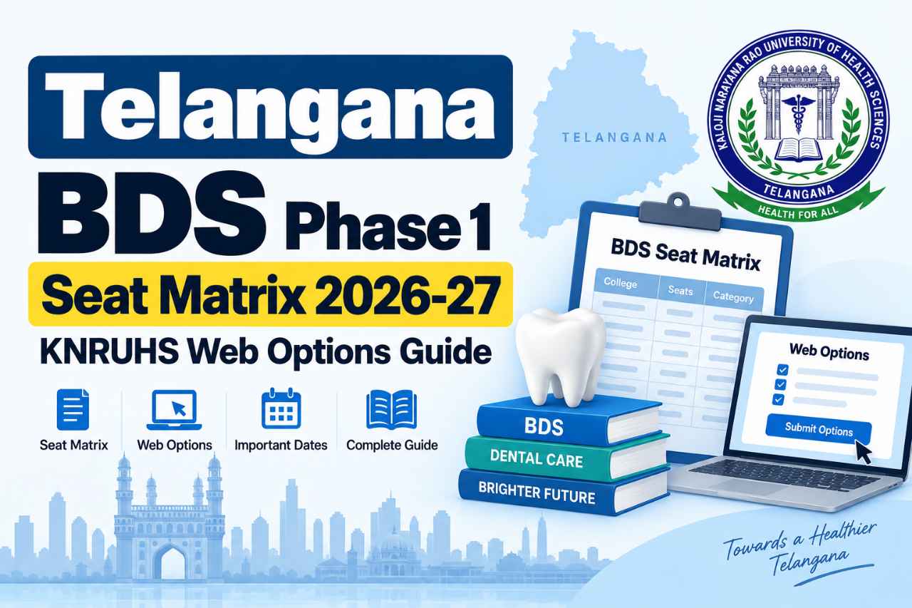 Telangana BDS Phase 1 Seat Matrix 2026-27: KNRUHS Web Options Guide