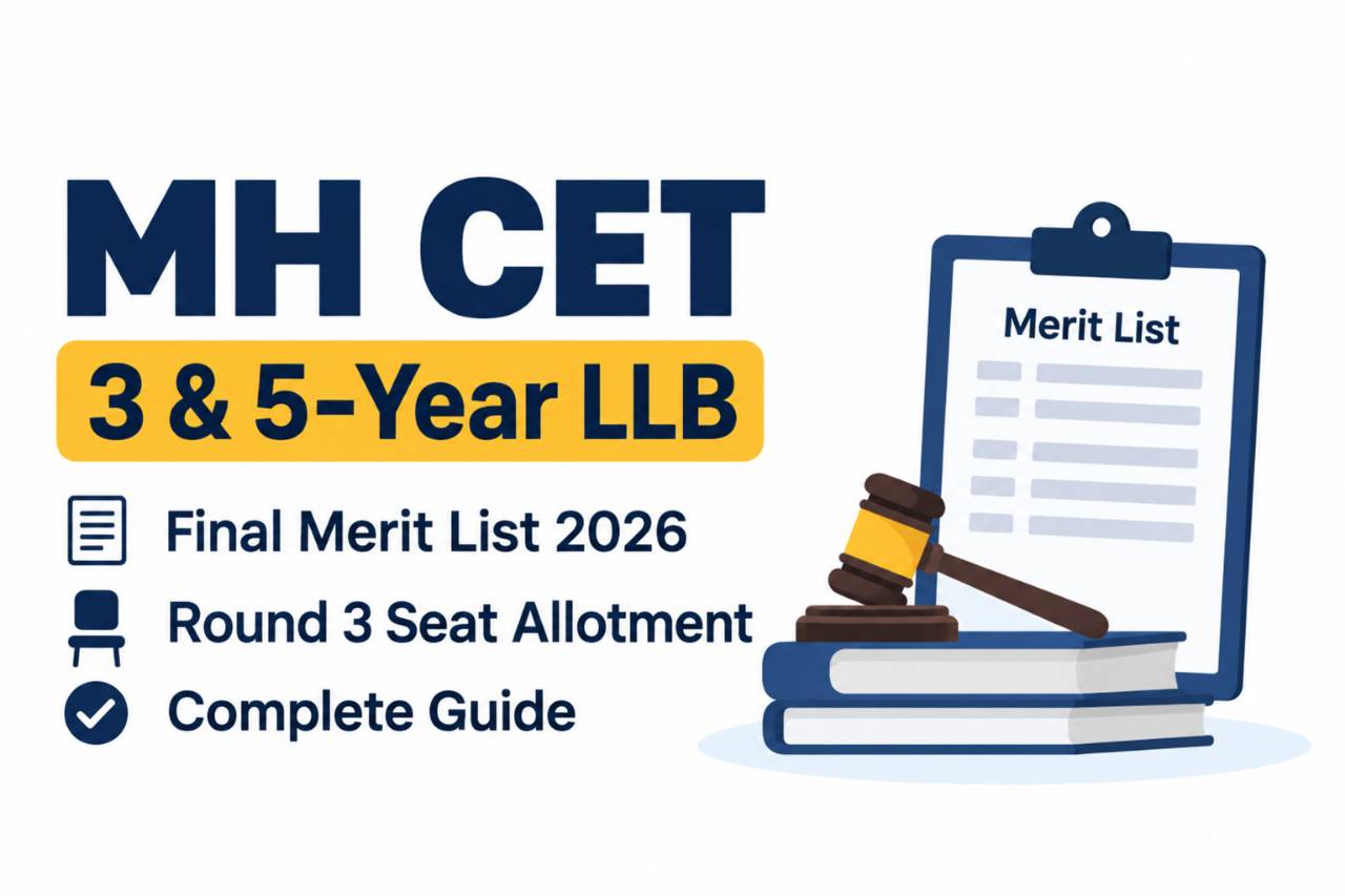MH CET 3 & 5-Year LLB Final Merit List and Round 3 Seat Allotment 2026: Complete Guide