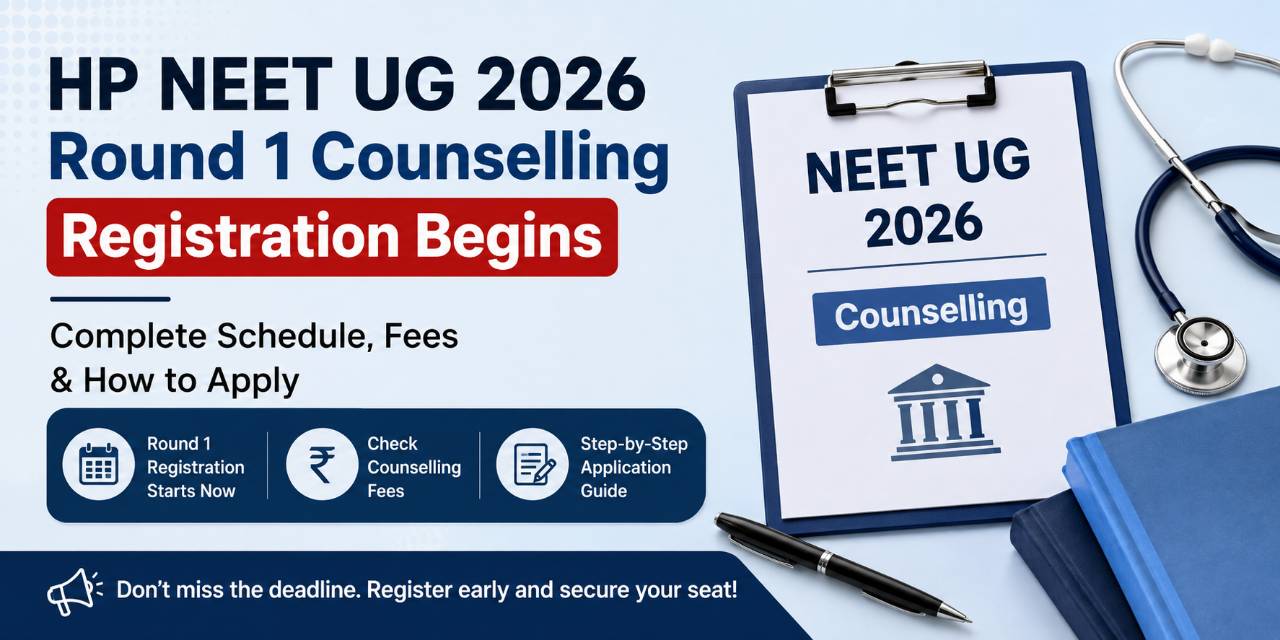 HP NEET UG 2026 Round 1 Counselling Registration Begins: Complete Schedule, Fees & How to Apply