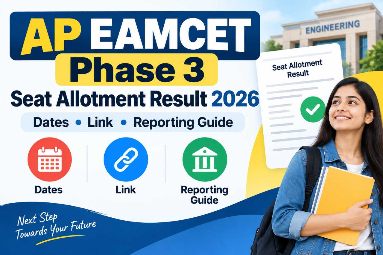 AP EAMCET Phase 3 Seat Allotment Result 2026: Dates, Link and Reporting Guide
