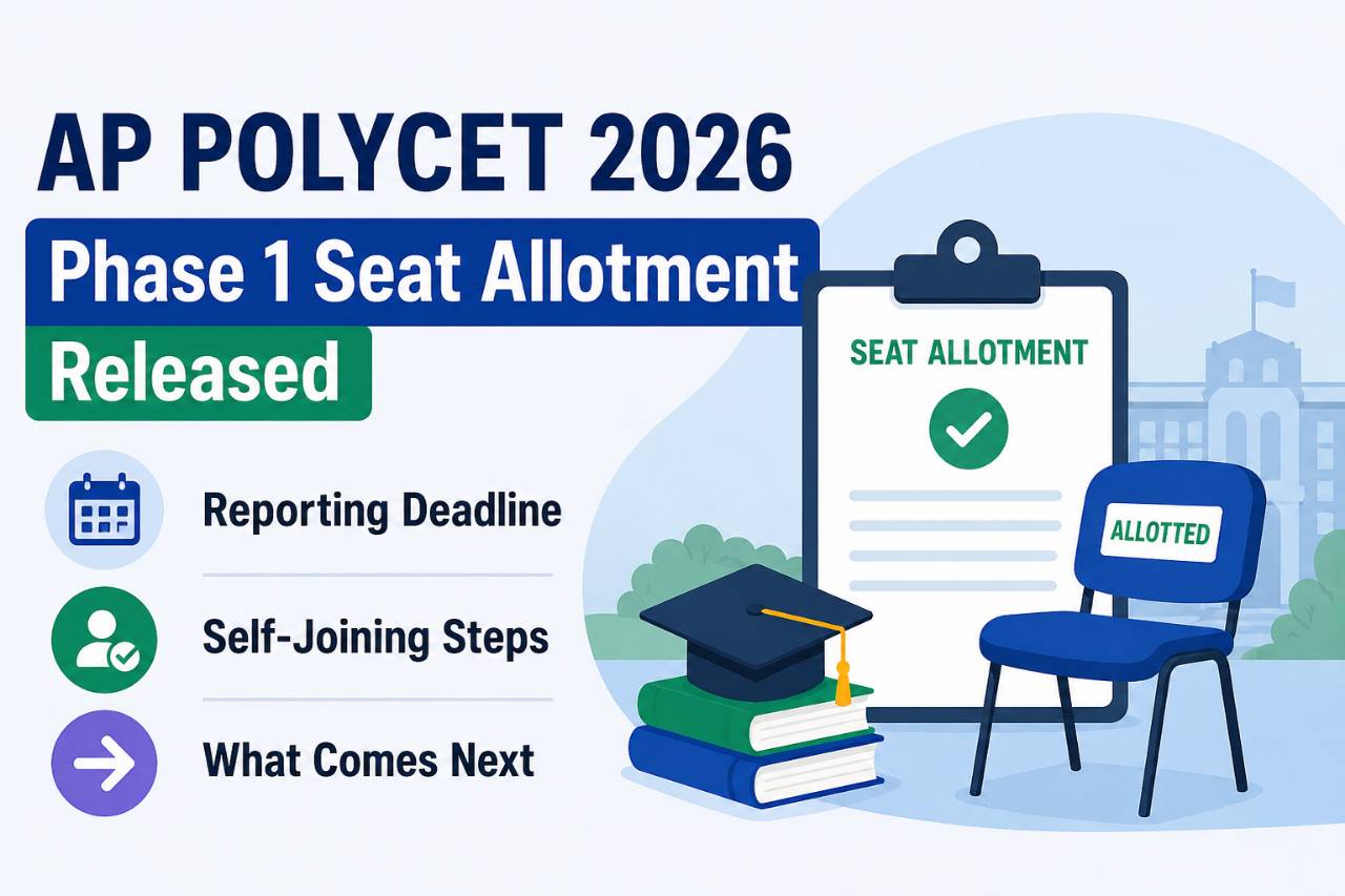 AP POLYCET 2026 Phase 1 Seat Allotment Released: Reporting Deadline, Self-Joining Steps