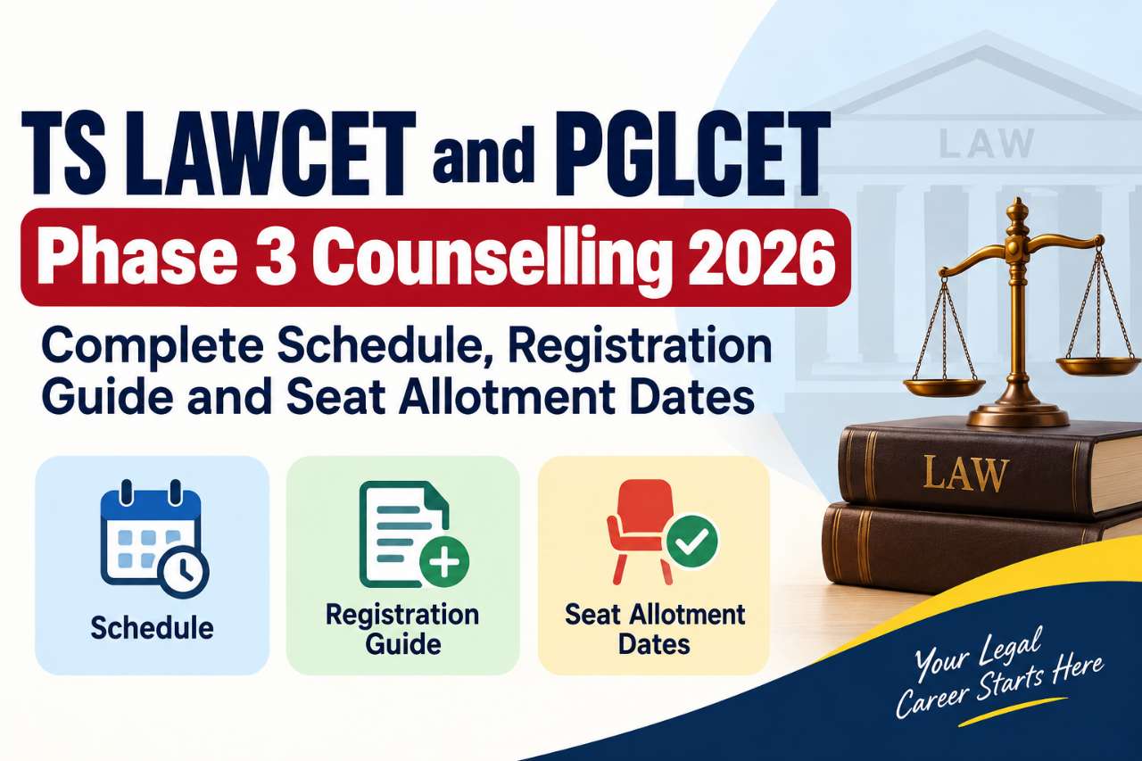 TS LAWCET and PGLCET Phase 3 Counselling 2026: Complete Schedule, Registration Guide and Seat Allotment Dates