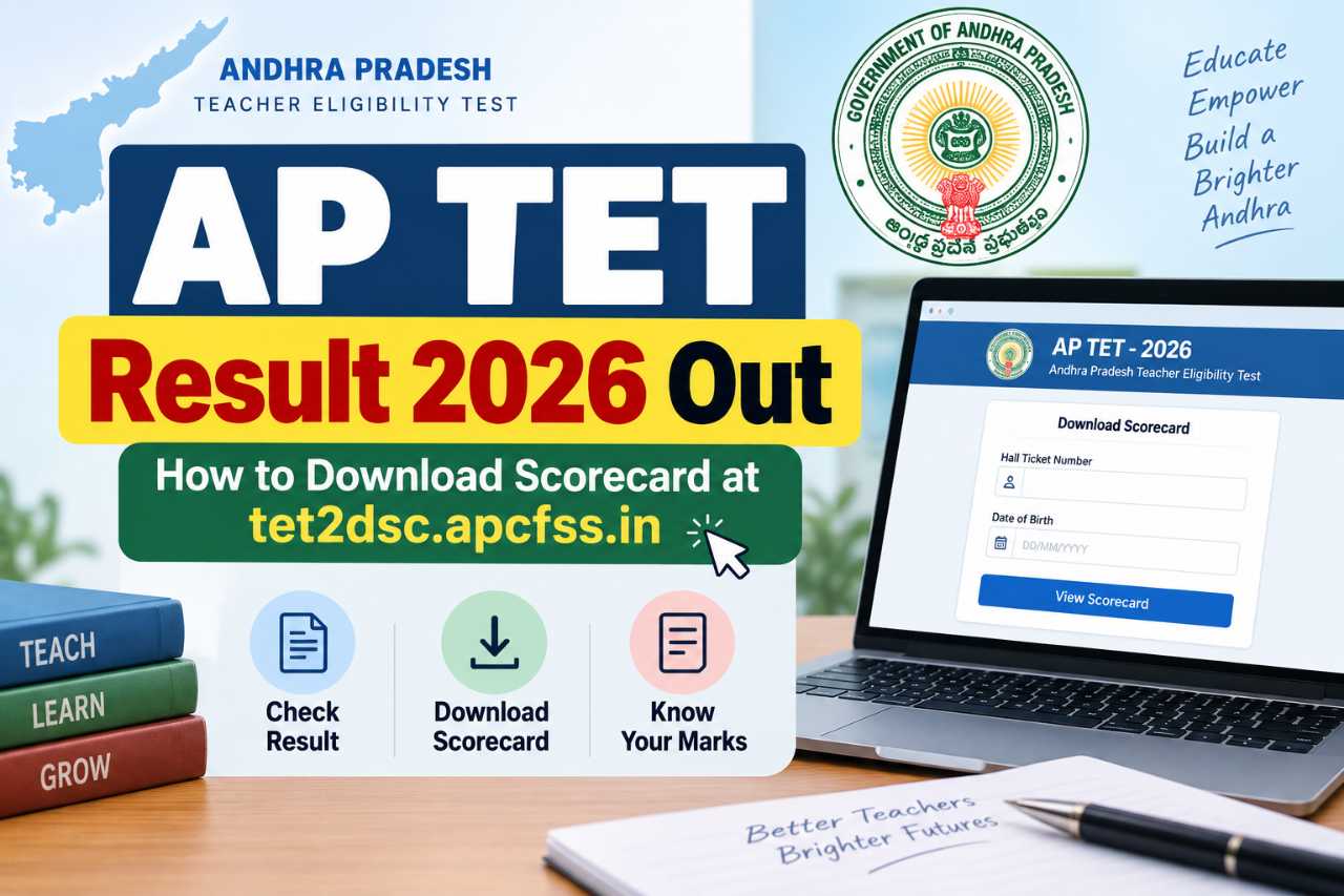 AP TET Result 2026 Out: How to Download Scorecard at tet2dsc.apcfss.in