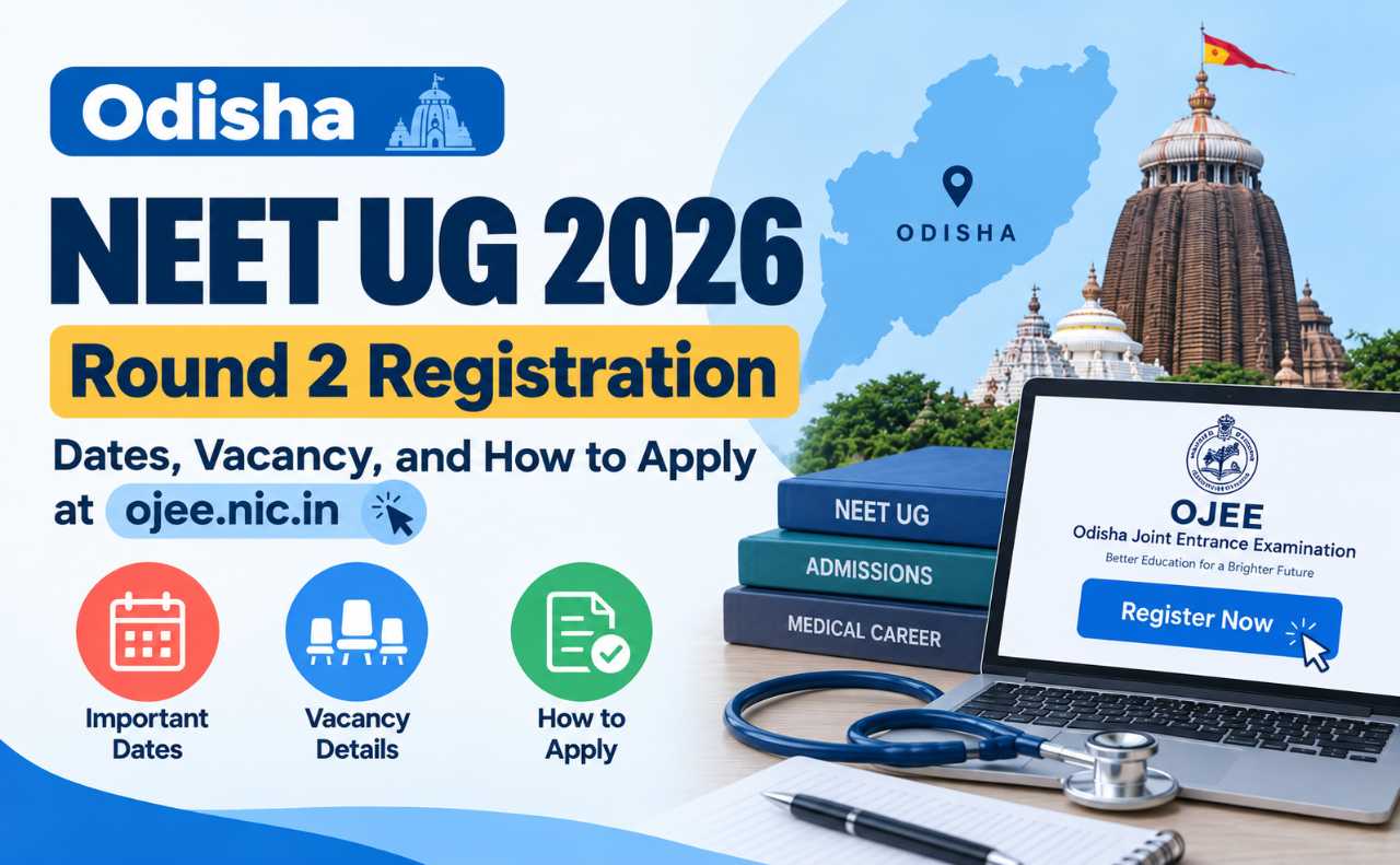 Odisha NEET UG 2026 Round 2 Registration: Dates, Vacancy, and How to Apply at ojee.nic.in