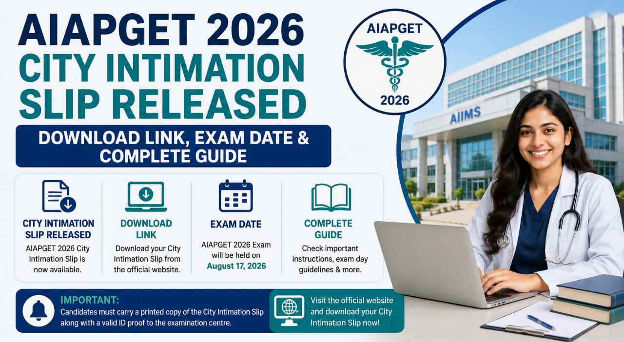 AIAPGET 2026 City Intimation Slip Released: Download Link, Exam Date & Complete Guide