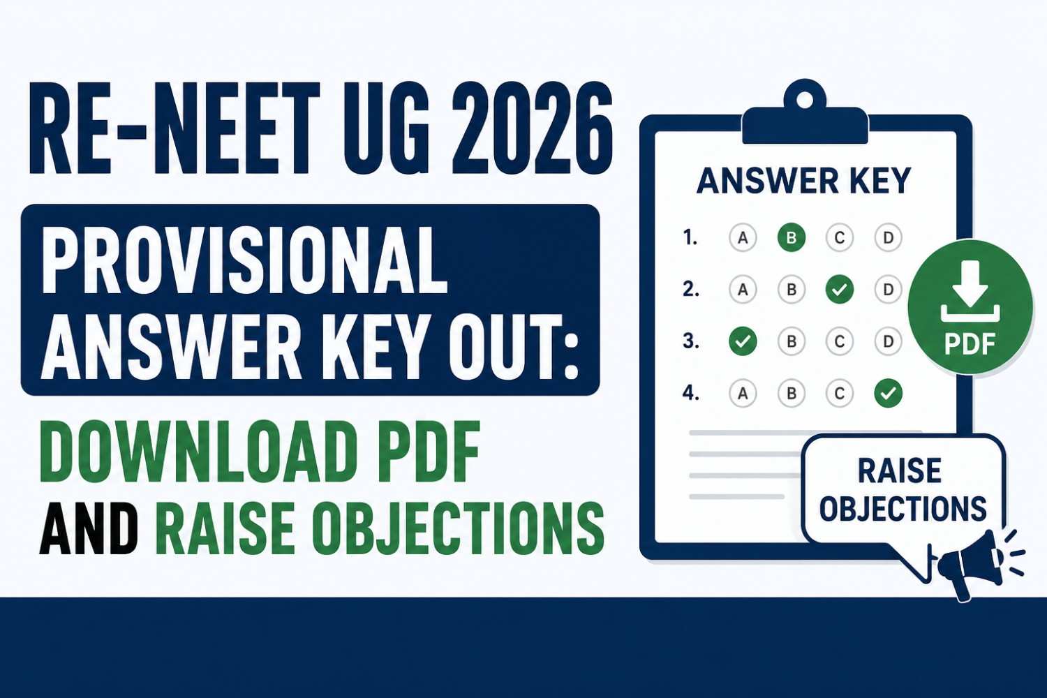 Re-NEET UG 2026 Provisional Answer Key Released: Download Official PDF & Raise Objections
