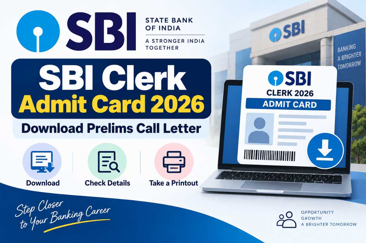 SBI Clerk Admit Card 2026: Download Prelims Call Letter