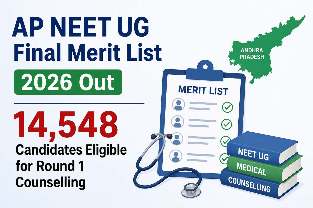 AP NEET UG Final Merit List 2026 Out: 14,548 Candidates Eligible for Round 1 Counselling