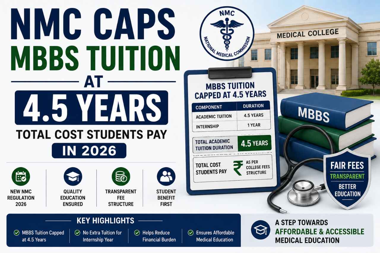 NMC Caps MBBS Tuition at 4.5 Years: Total Cost Students Pay in 2026