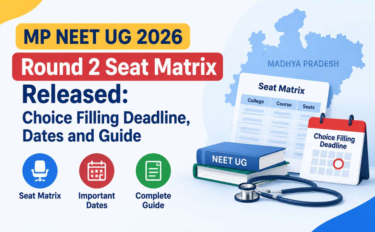 MP NEET UG 2026 Round 2 Seat Matrix Released: Choice Filling Deadline, Dates and Guide