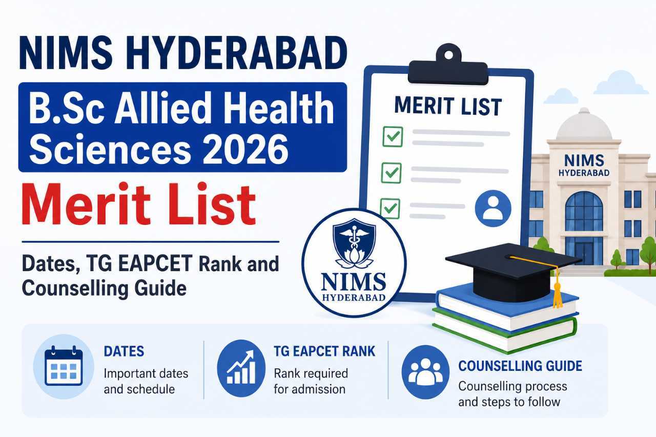 NIMS Hyderabad B.Sc Allied Health Sciences 2026 Merit List: Dates, TG EAPCET Rank and Counselling Guide