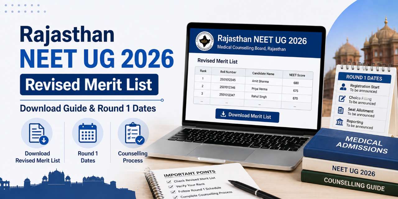 Rajasthan NEET UG 2026 Revised Merit List: Download Guide & Round 1 Dates