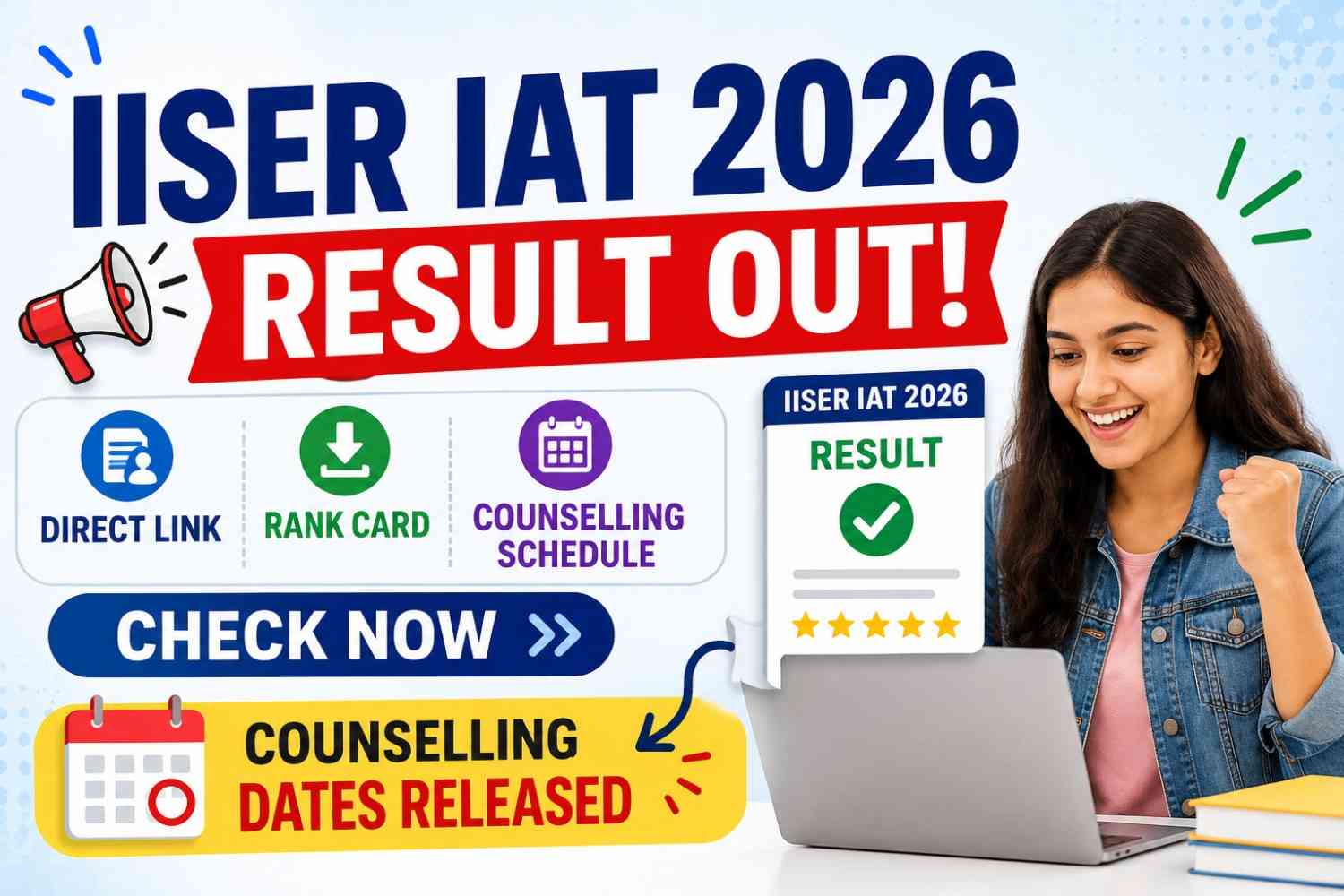 IISER IAT 2026 Result Out: Direct Link, Rank Card & Counselling Schedule