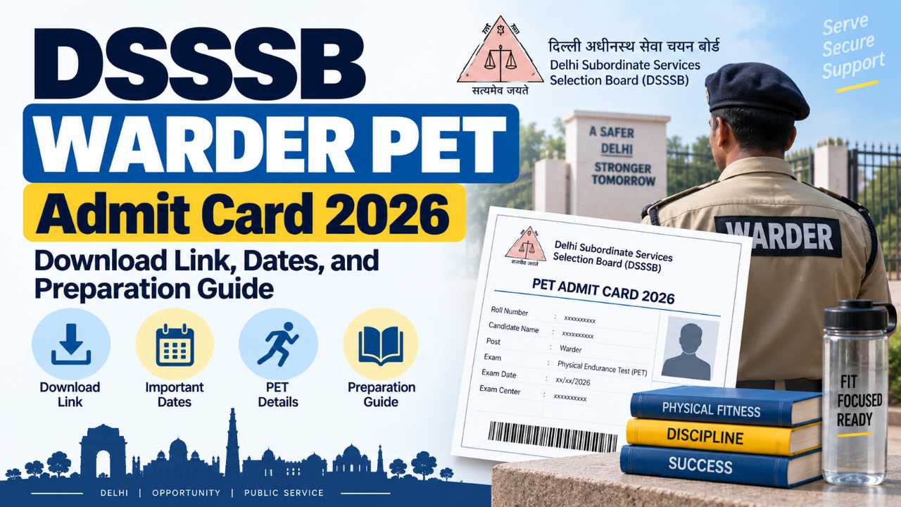 DSSSB Warder PET Admit Card 2026: Download Link, Dates, and Preparation Guide
