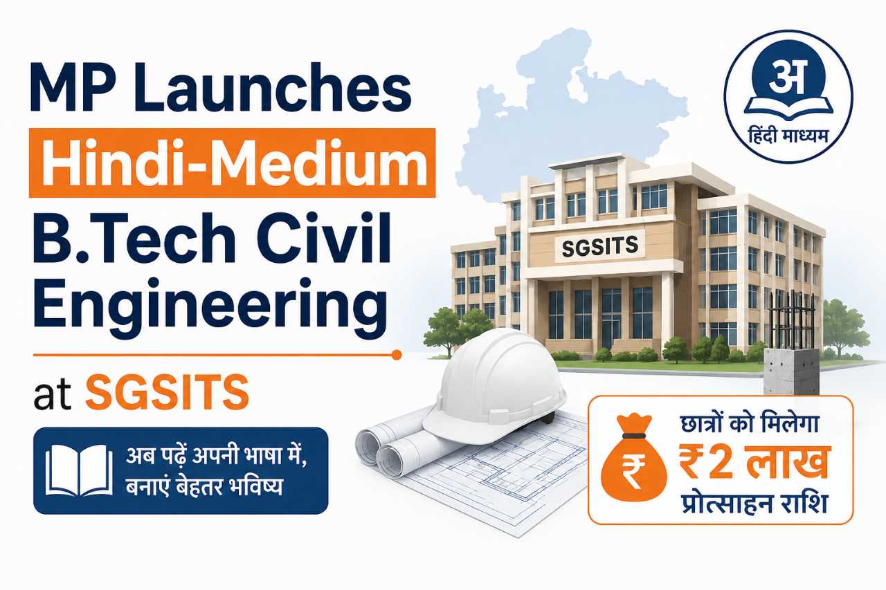 MP Launches Hindi-Medium B.Tech Civil Engineering at SGSITS with Rs 2 Lakh Incentive