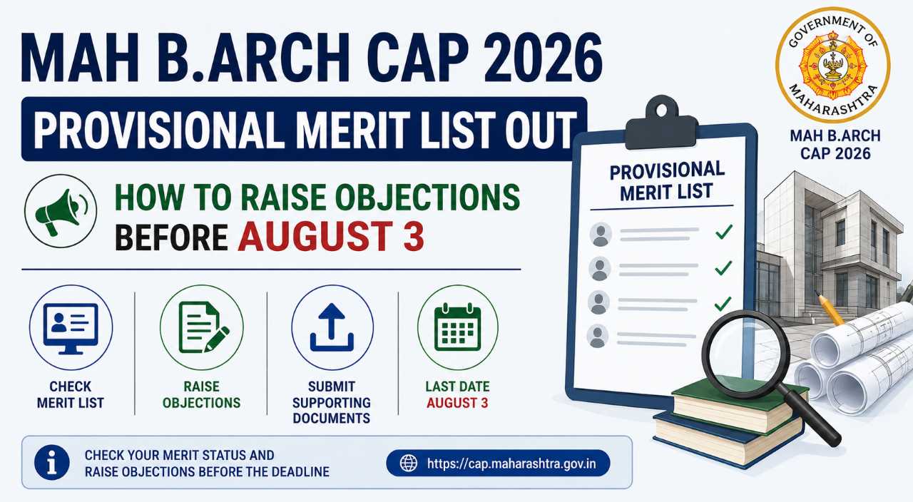 MAH B.Arch CAP 2026 Provisional Merit List Out: How to Raise Objections Before August 3