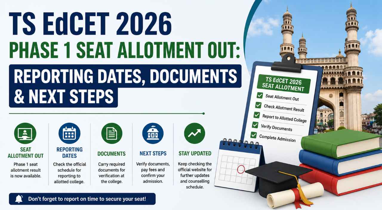 TS EdCET 2026 Phase 1 Seat Allotment Out: Reporting Dates, Documents & Next Steps