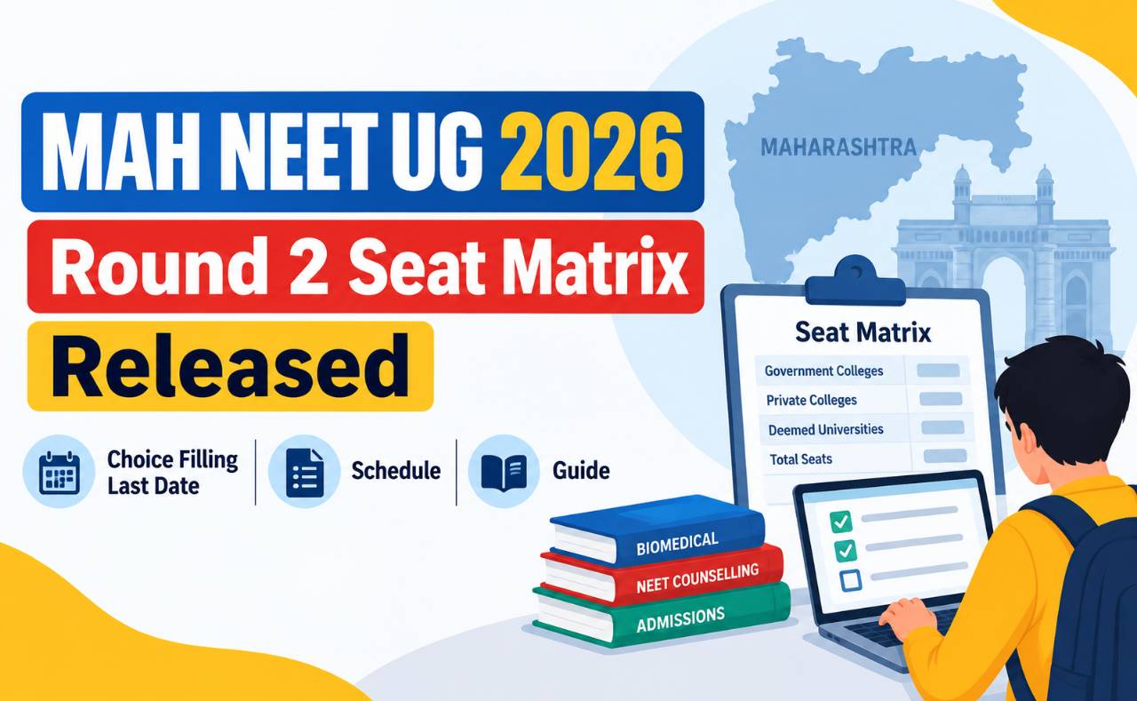MAH NEET UG 2026 Round 2 Seat Matrix Released: Choice Filling Last Date, Schedule and Guide