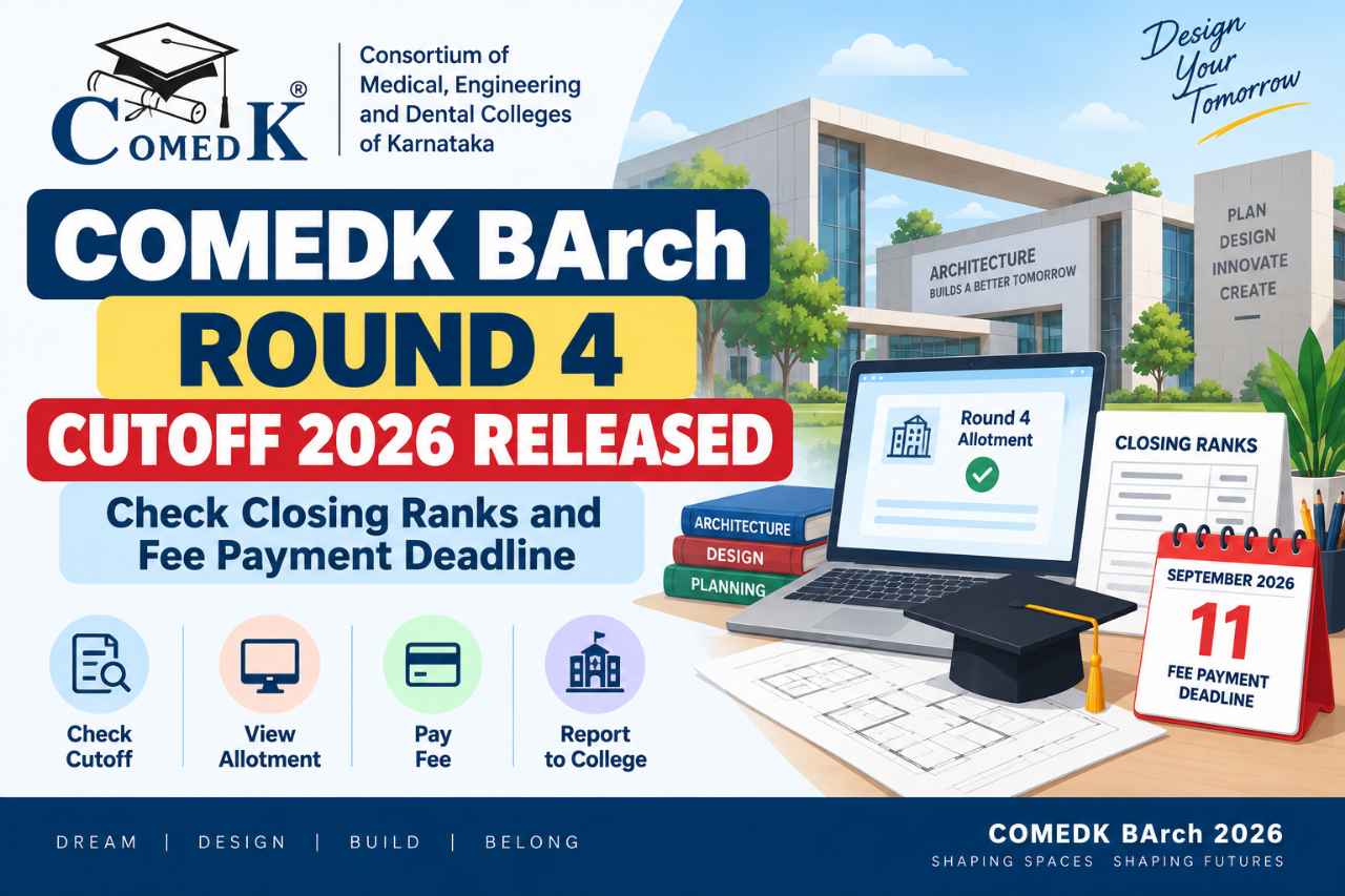 COMEDK BArch Round 4 Cutoff 2026 Released: Check Closing Ranks and Fee Payment Deadline