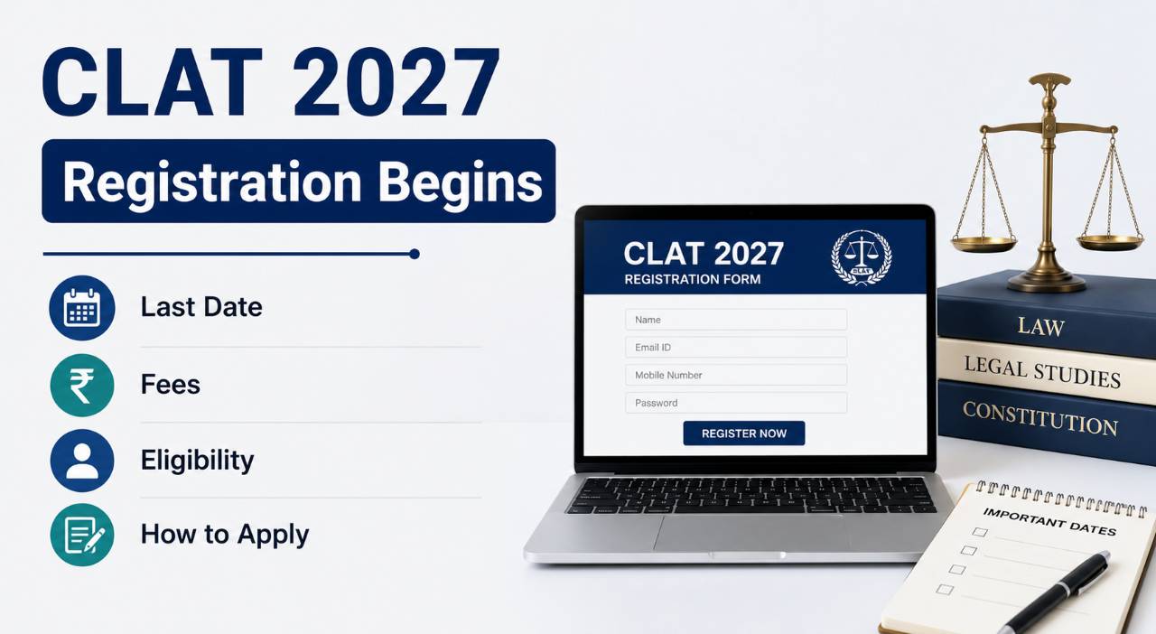 CLAT 2027 Registration Begins: Last Date, Fees, Eligibility and How to Apply
