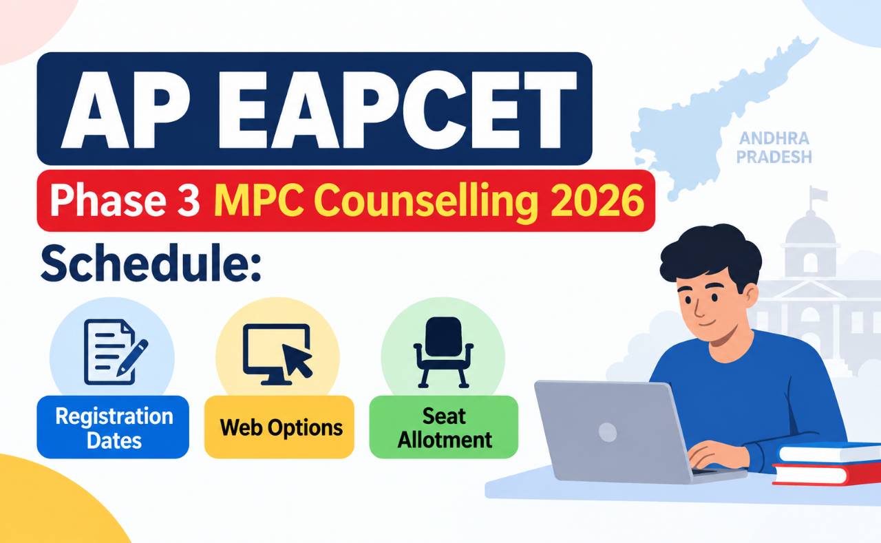 AP EAPCET Phase 3 MPC Counselling 2026 Schedule: Registration Dates, Web Options and Seat Allotment