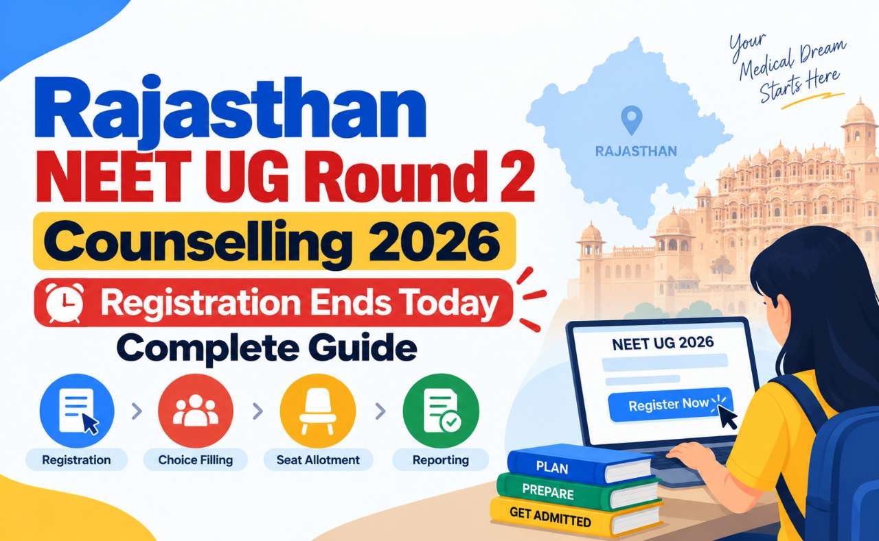 Rajasthan NEET UG Round 2 Counselling 2026: Registration Ends Today – Complete Guide