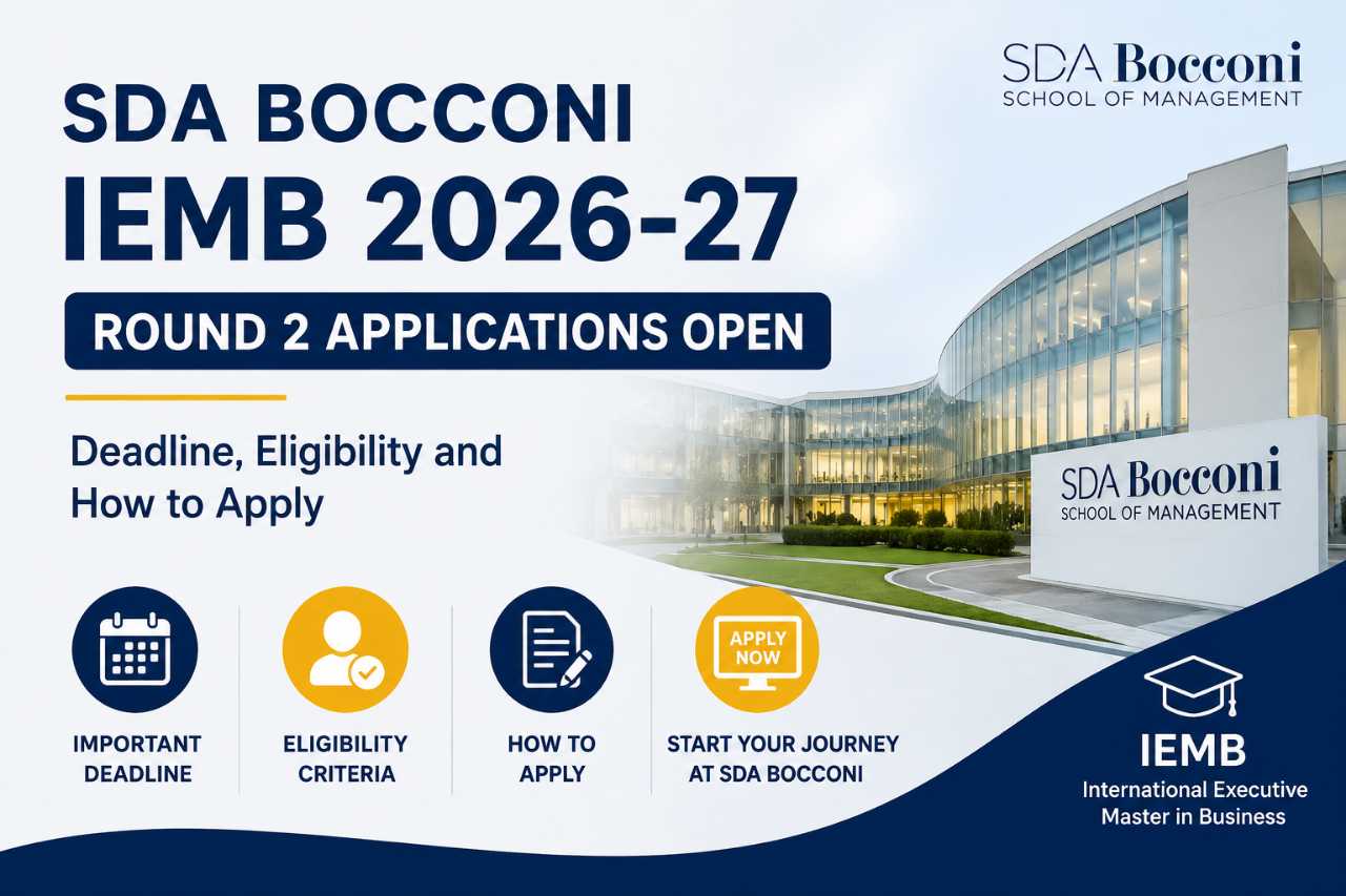 SDA Bocconi IEMB 2026-27 Round 2 Applications Open: Deadline, Eligibility and How to Apply