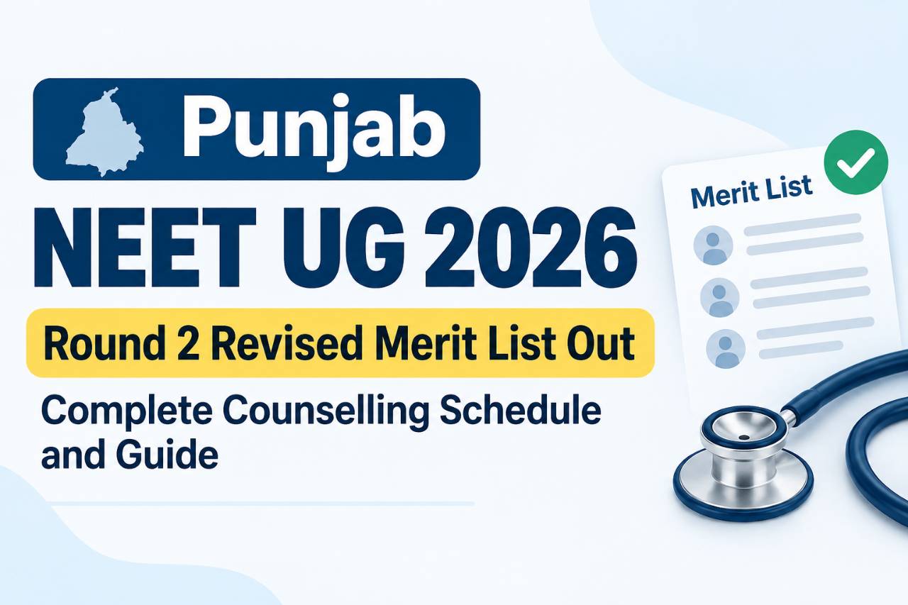 Punjab NEET UG 2026 Round 2 Revised Merit List Out: Complete Counselling Schedule and Guide