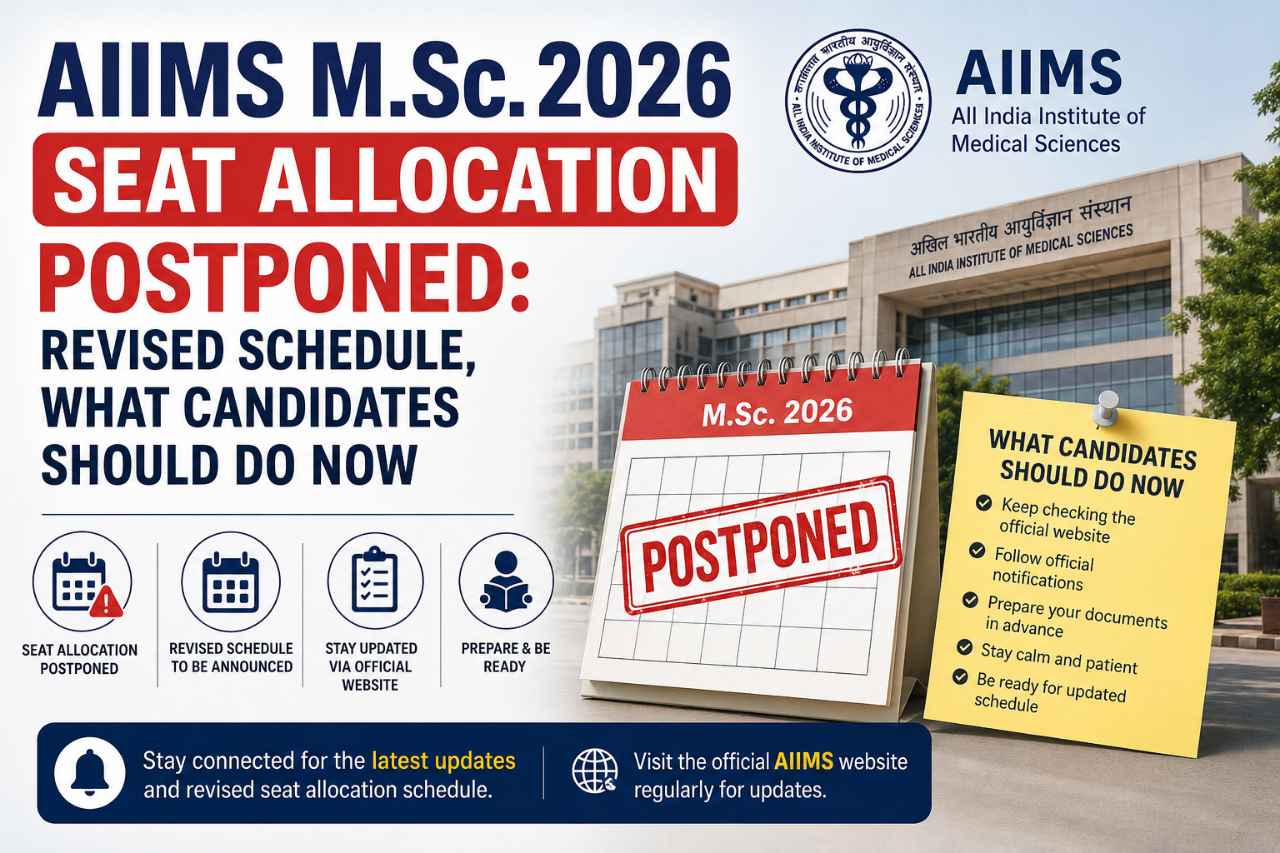 AIIMS M.Sc. 2026 Seat Allocation Postponed: Revised Schedule, What Candidates Should Do Now