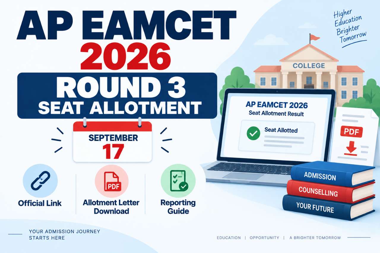AP EAMCET Seat Allotment 2026 Round 3 (September 17): Official Link, Allotment Letter Download and Reporting Guide
