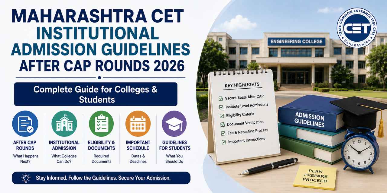Maharashtra CET Institutional Admission Guidelines After CAP Rounds 2026