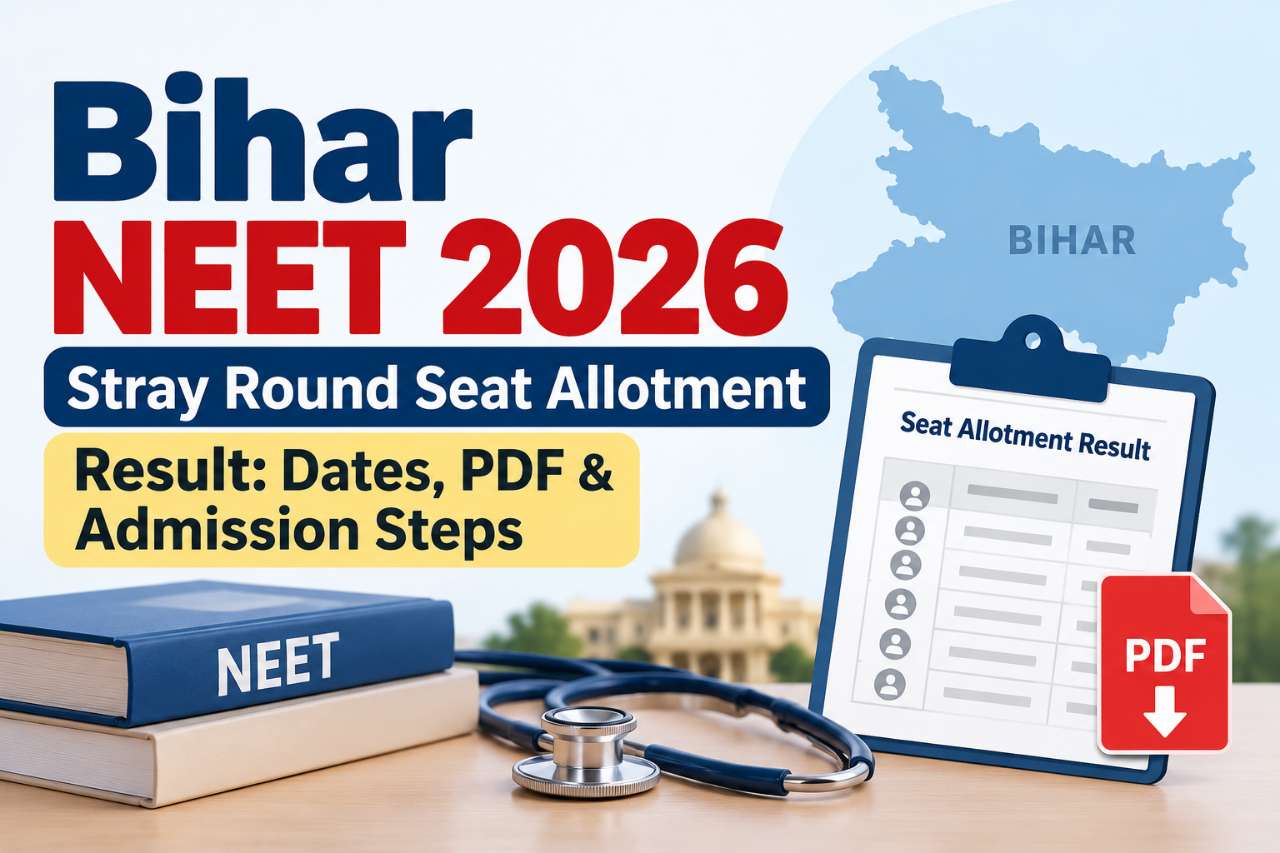 Bihar NEET 2026 Stray Round Seat Allotment Result: Dates, PDF & Admission Steps
