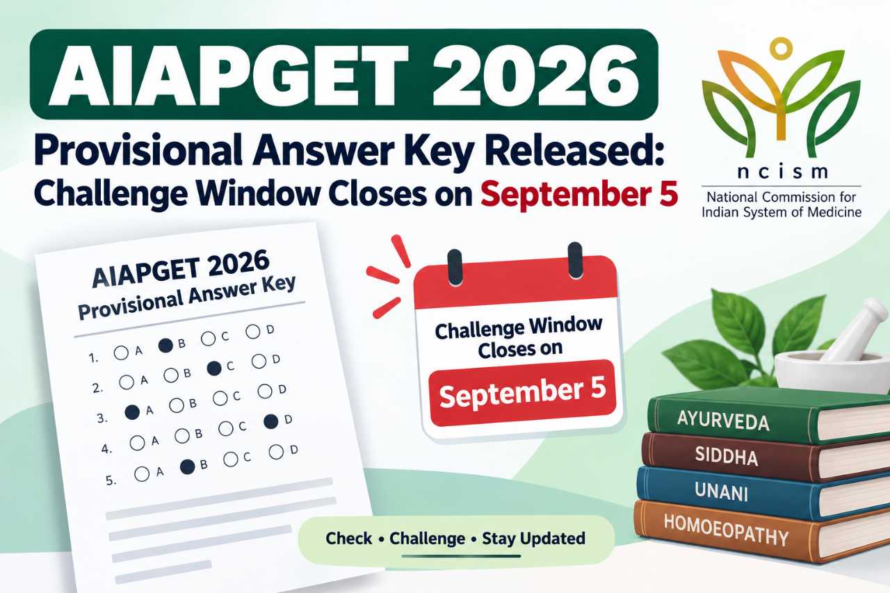 AIAPGET 2026 Provisional Answer Key Released: Challenge Window Closes on September 5