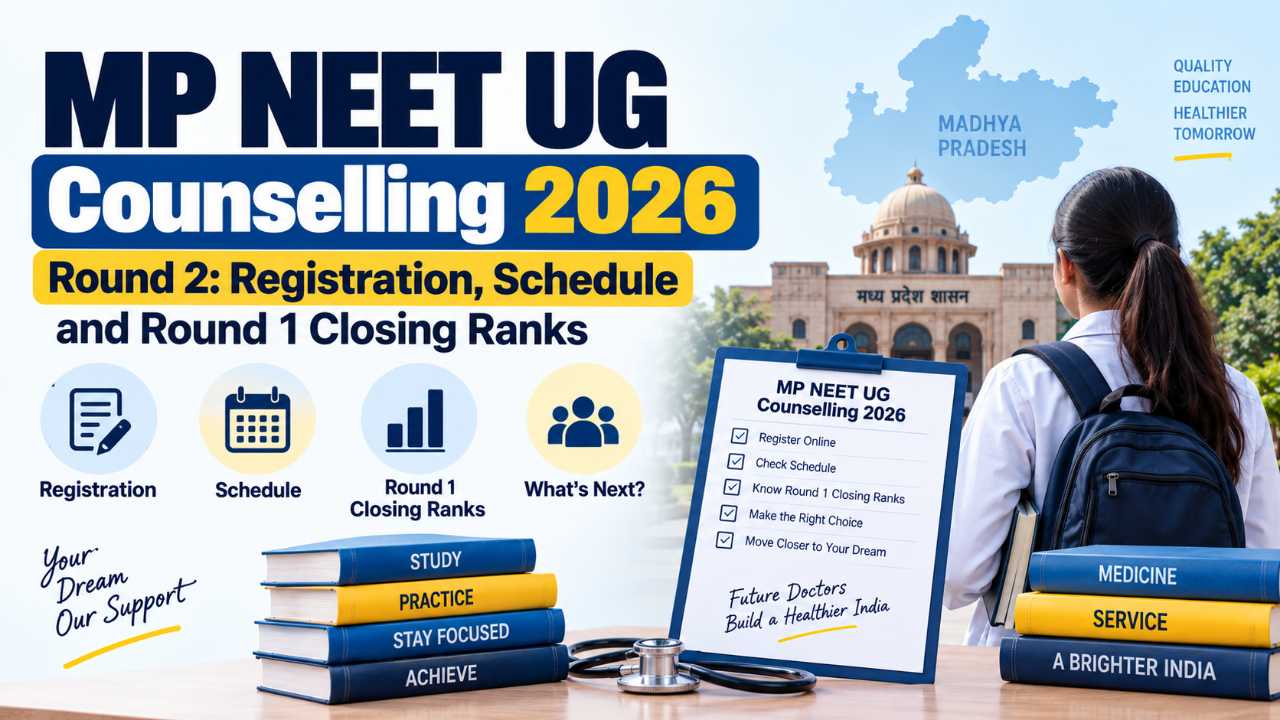 MP NEET UG Counselling 2026 Round 2: Registration, Schedule and Round 1 Closing Ranks