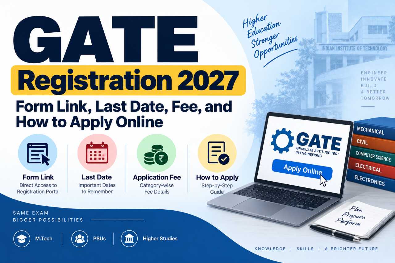 GATE Registration 2027: Form Link, Last Date, Fee, and How to Apply Online