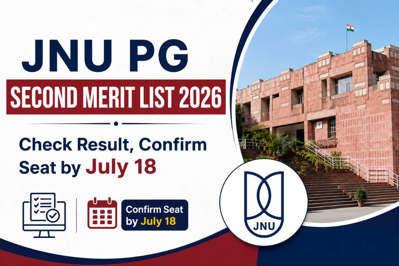 JNU PG Second Merit List 2026: Check Result, Confirm Seat by July 18