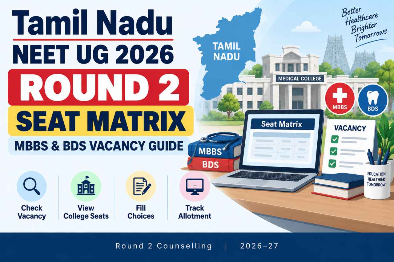 Tamil Nadu NEET UG Round 2 Seat Matrix 2026: MBBS & BDS Vacancy Guide