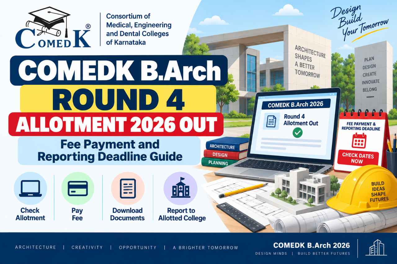 COMEDK B.Arch Round 4 Allotment 2026 Out: Fee Payment and Reporting Deadline Guide
